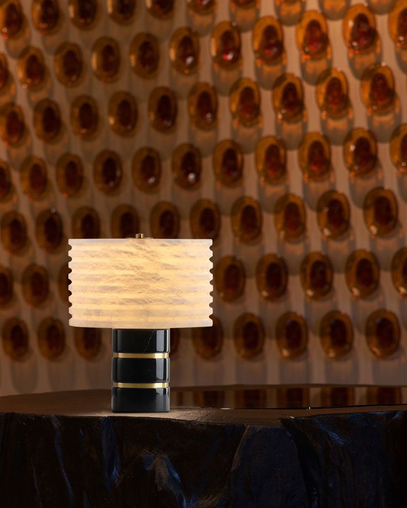 Elegant Lighting G9 Cloud Stone Alabaster Table Lamp Wide D10" & D11" 15W