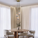 Rain Aura Glass Round Chandelier 8"