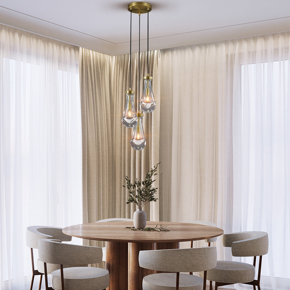Rain Aura Glass Round Chandelier 8"