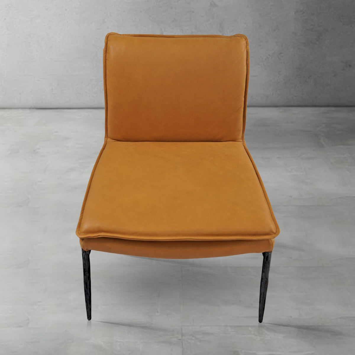Hand-Forged Metal Vintage Leather Dining Chair
