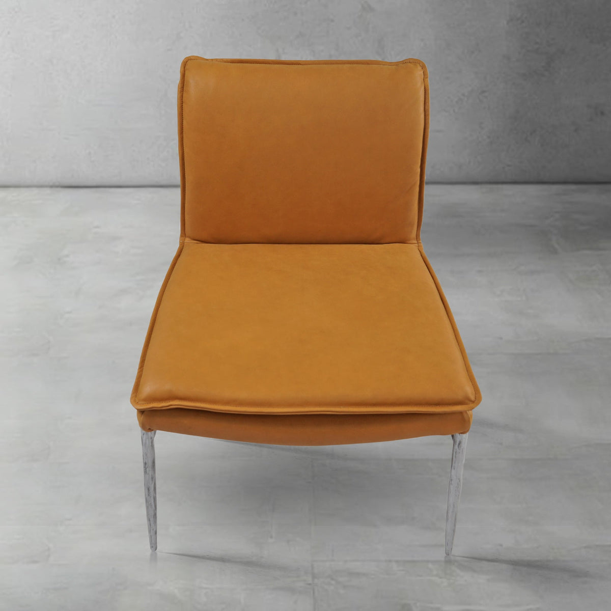 Hand-Forged Metal Vintage Leather Dining Chair