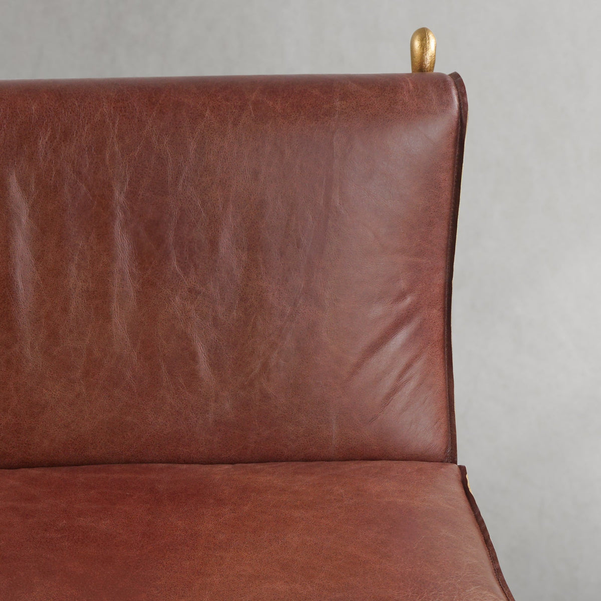 Hand-Forged Metal Vintage Leather Lounge Chair