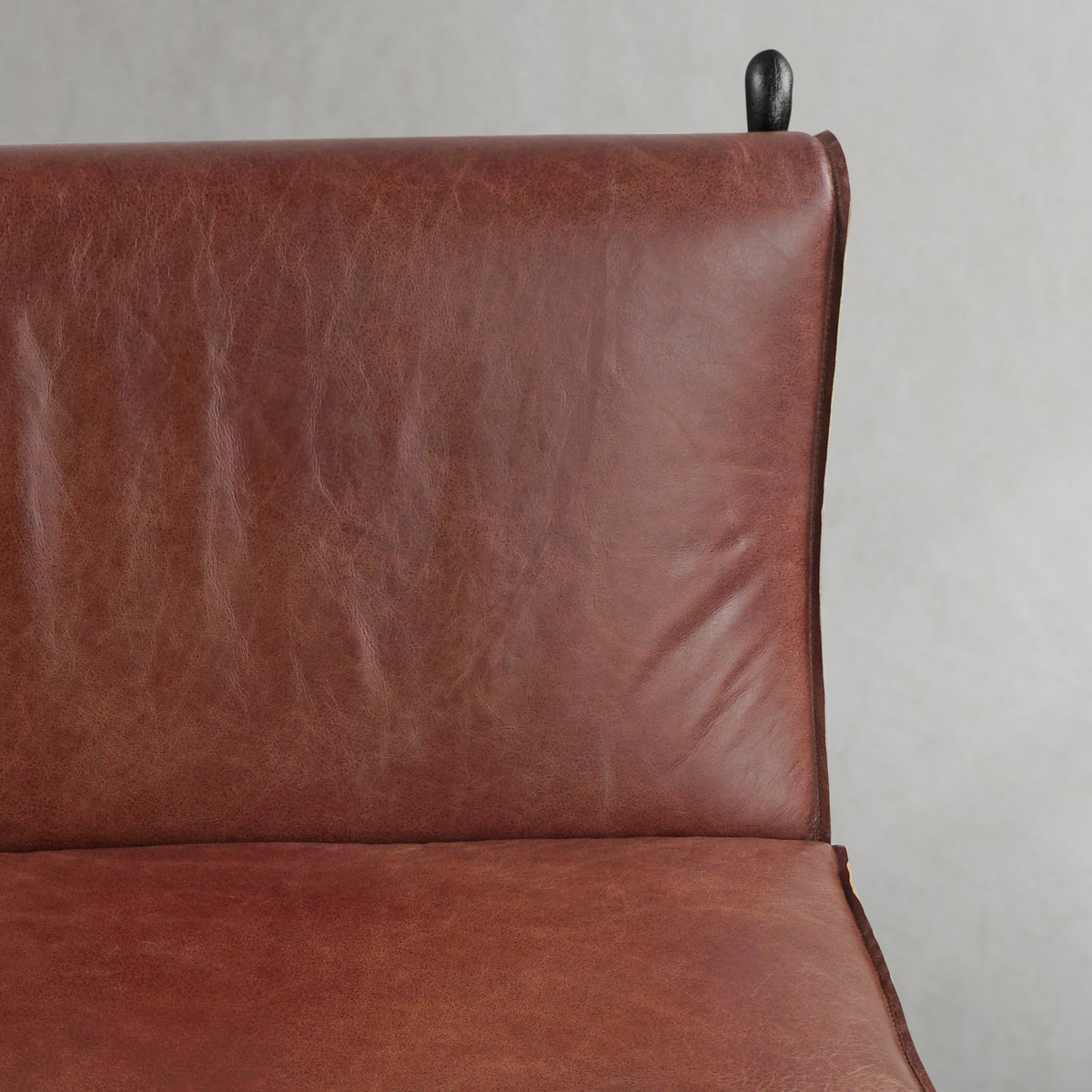 Hand-Forged Metal Vintage Leather Lounge Chair