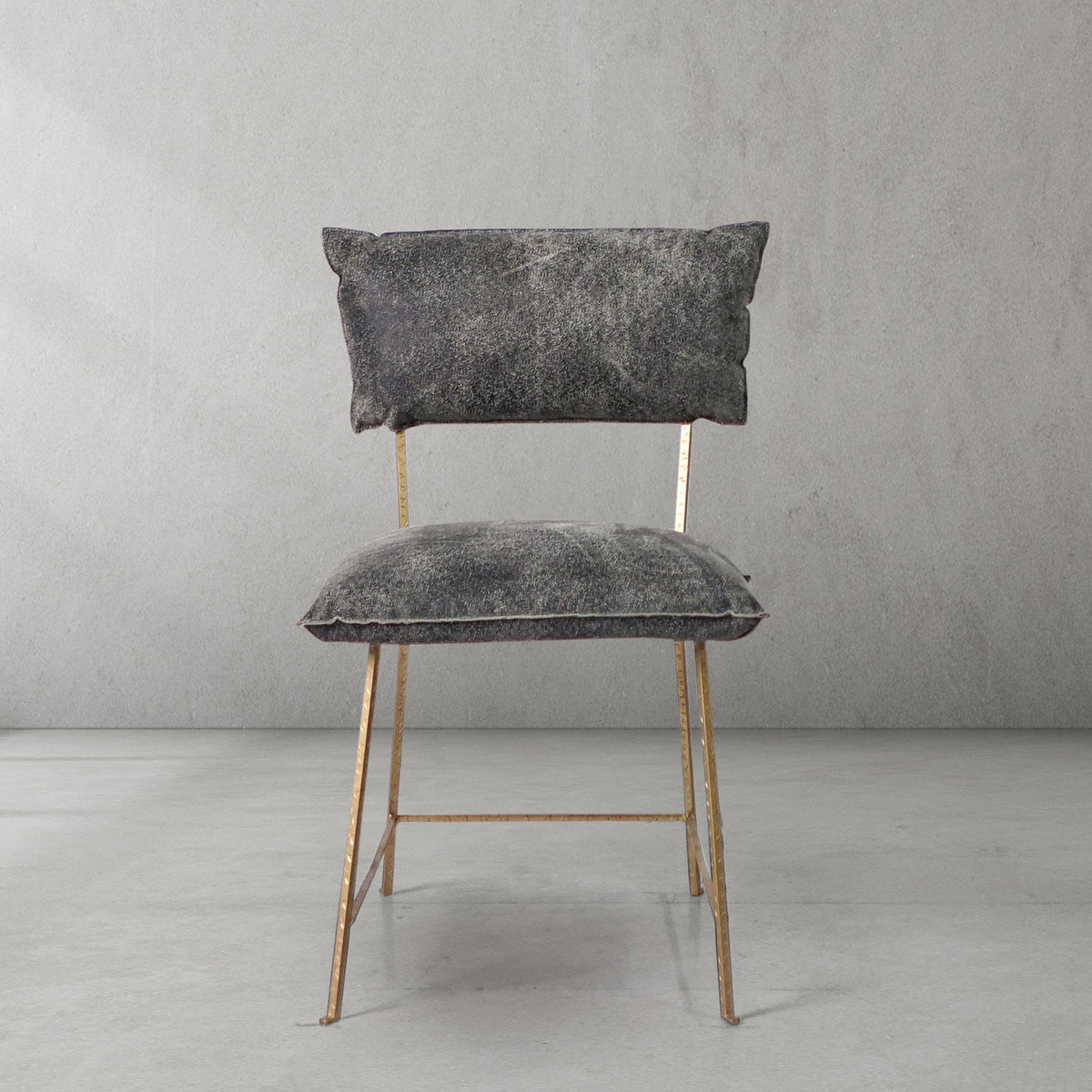 Hand-Forged Metal Cartier Armless Dining Chair