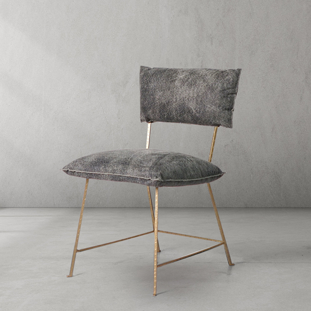 Hand-Forged Metal Cartier Armless Dining Chair