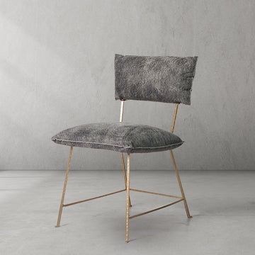Hand-Forged Metal Cartier Armless Dining Chair