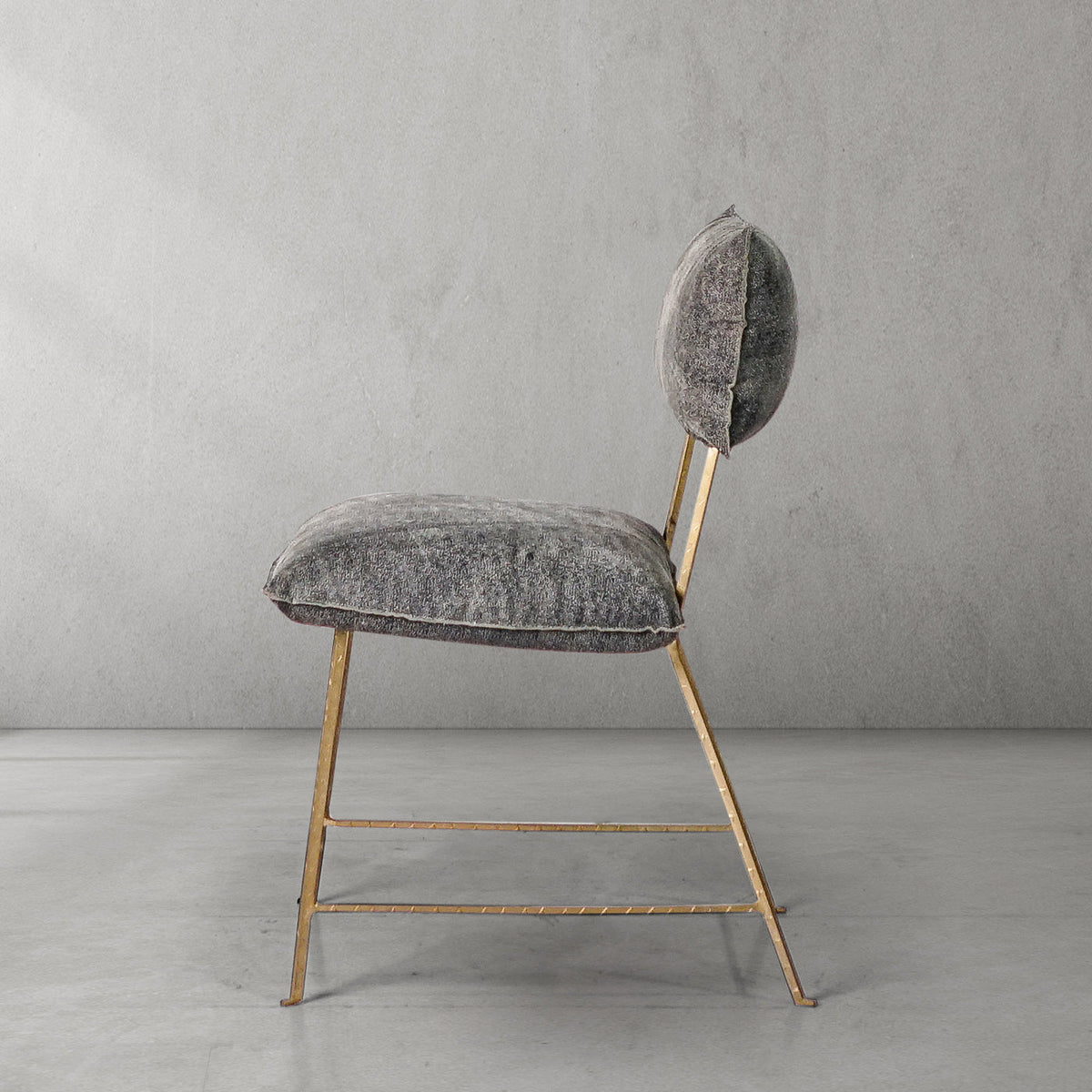Hand-Forged Metal Cartier Armless Dining Chair