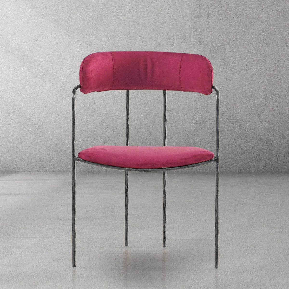 Hand-Forged Metal Vintage Armrest Bar Chair