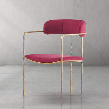 Hand-Forged Metal Vintage Armrest Dining Chair