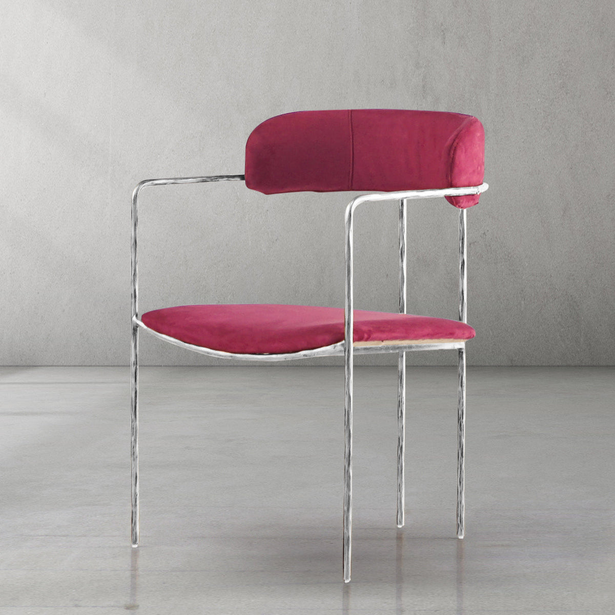 Hand-Forged Metal Vintage Armrest Bar Chair