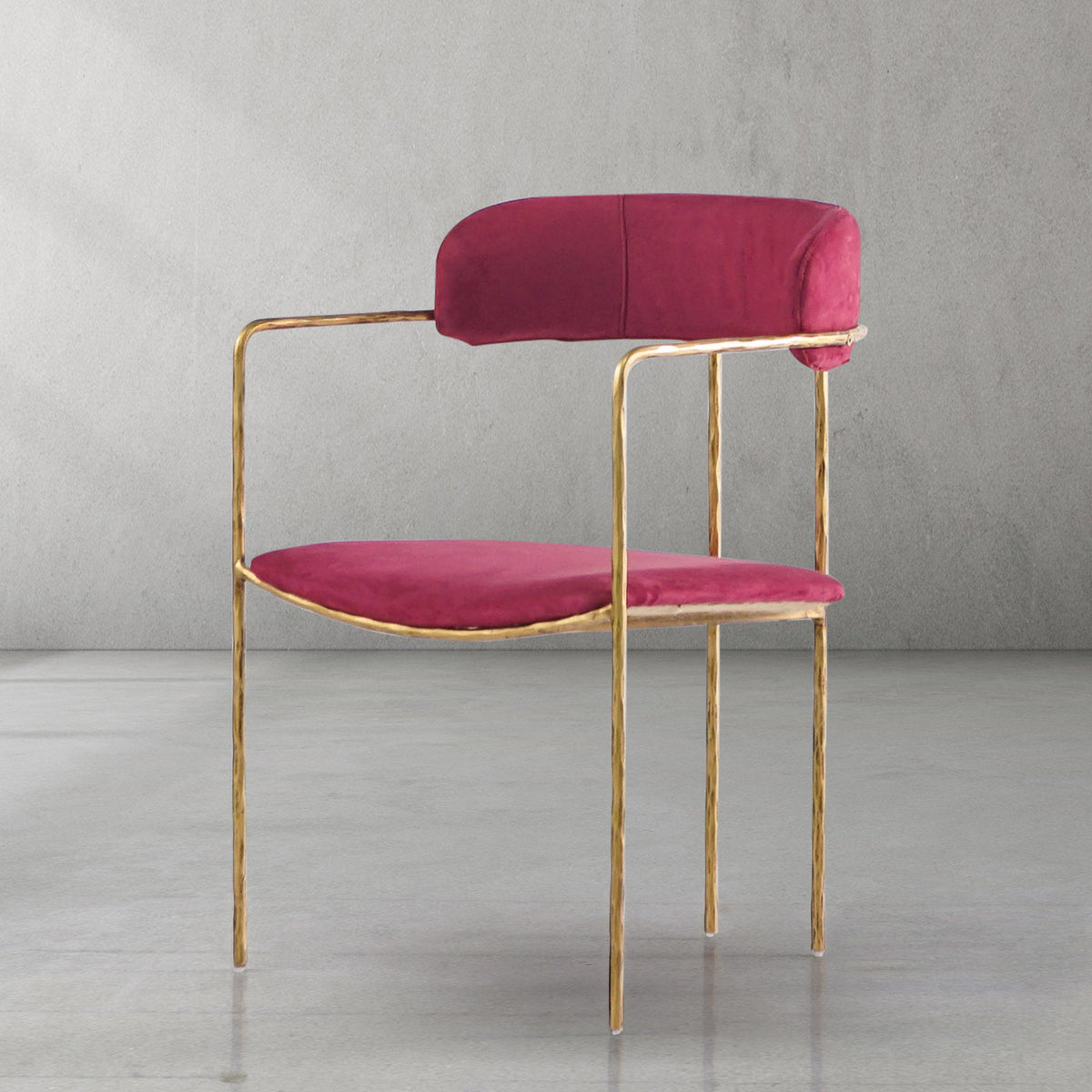 Hand-Forged Metal Vintage Armrest Dining Chair