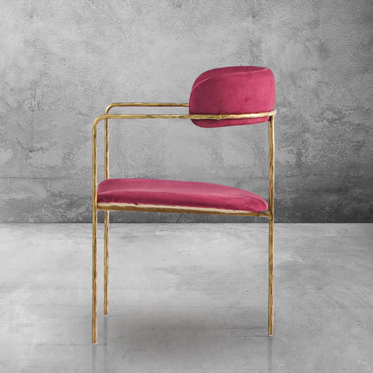 Hand-Forged Metal Vintage Armrest Dining Chair