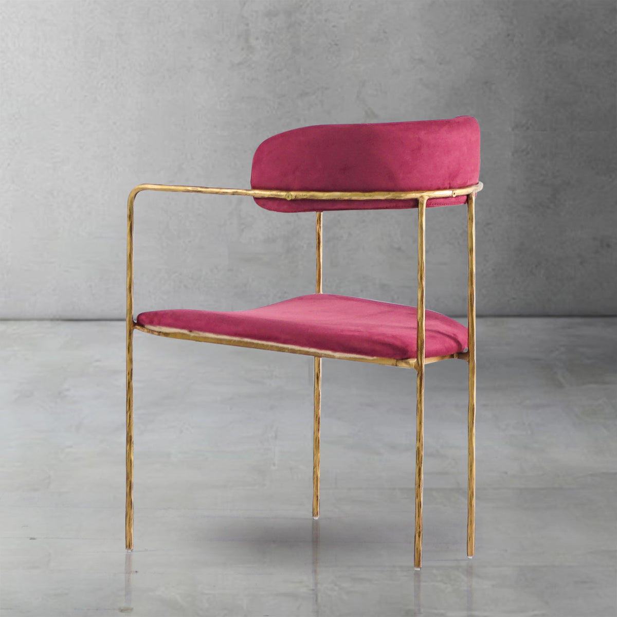 Hand-Forged Metal Vintage Armrest Dining Chair