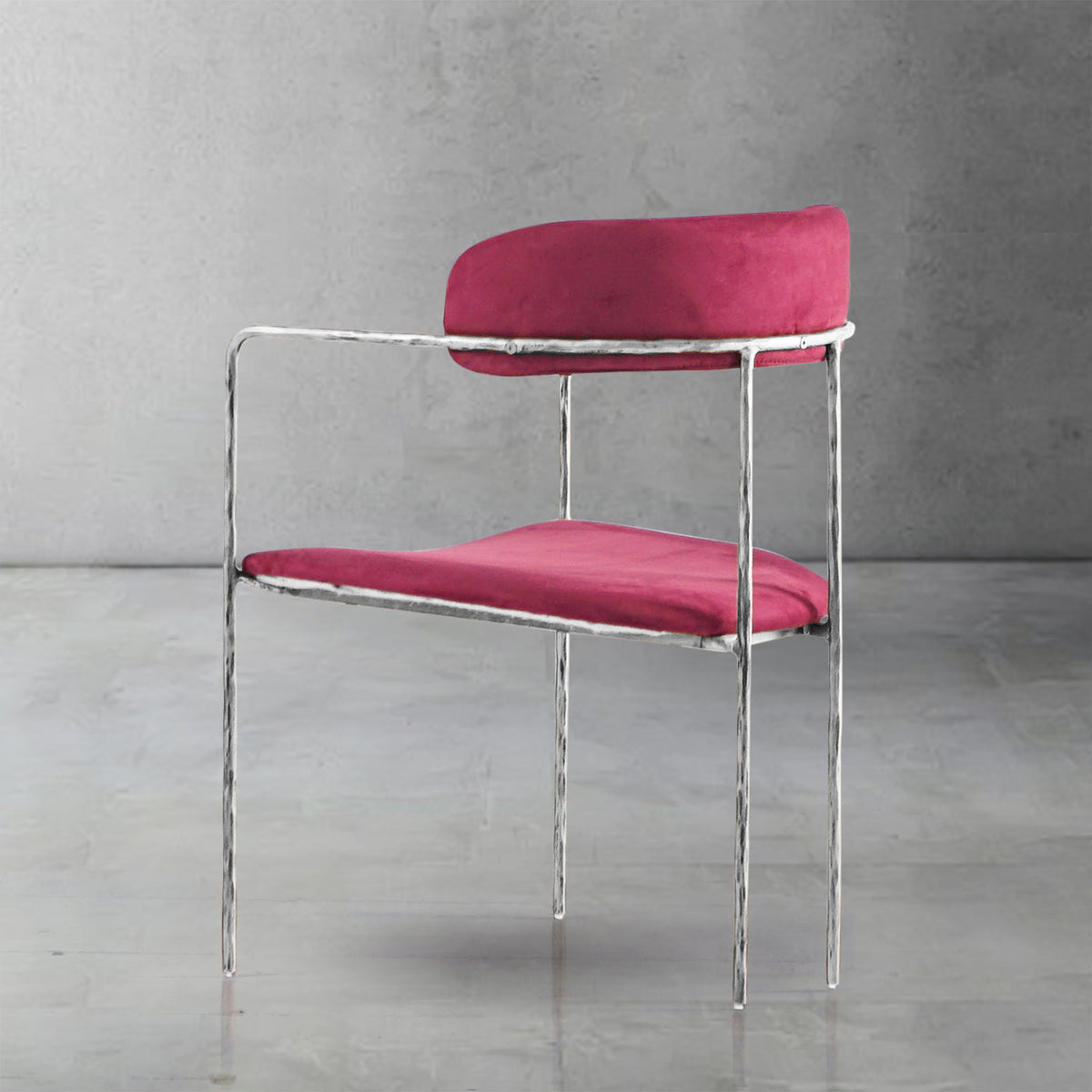 Hand-Forged Metal Vintage Armrest Bar Chair