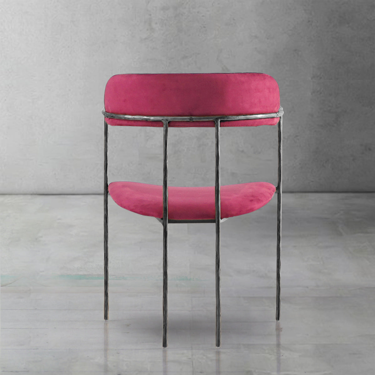 Hand-Forged Metal Vintage Armrest Bar Chair