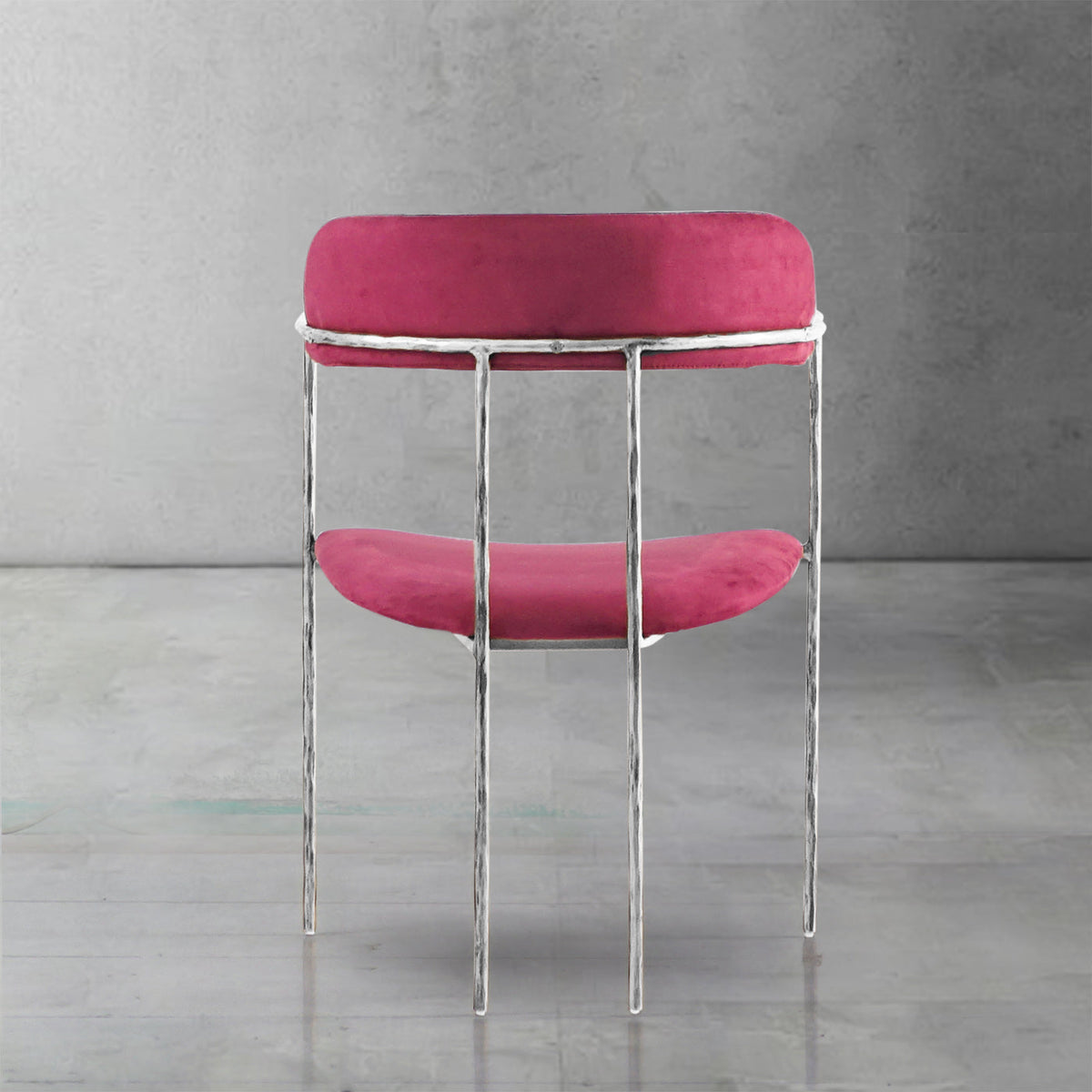Hand-Forged Metal Vintage Armrest Dining Chair