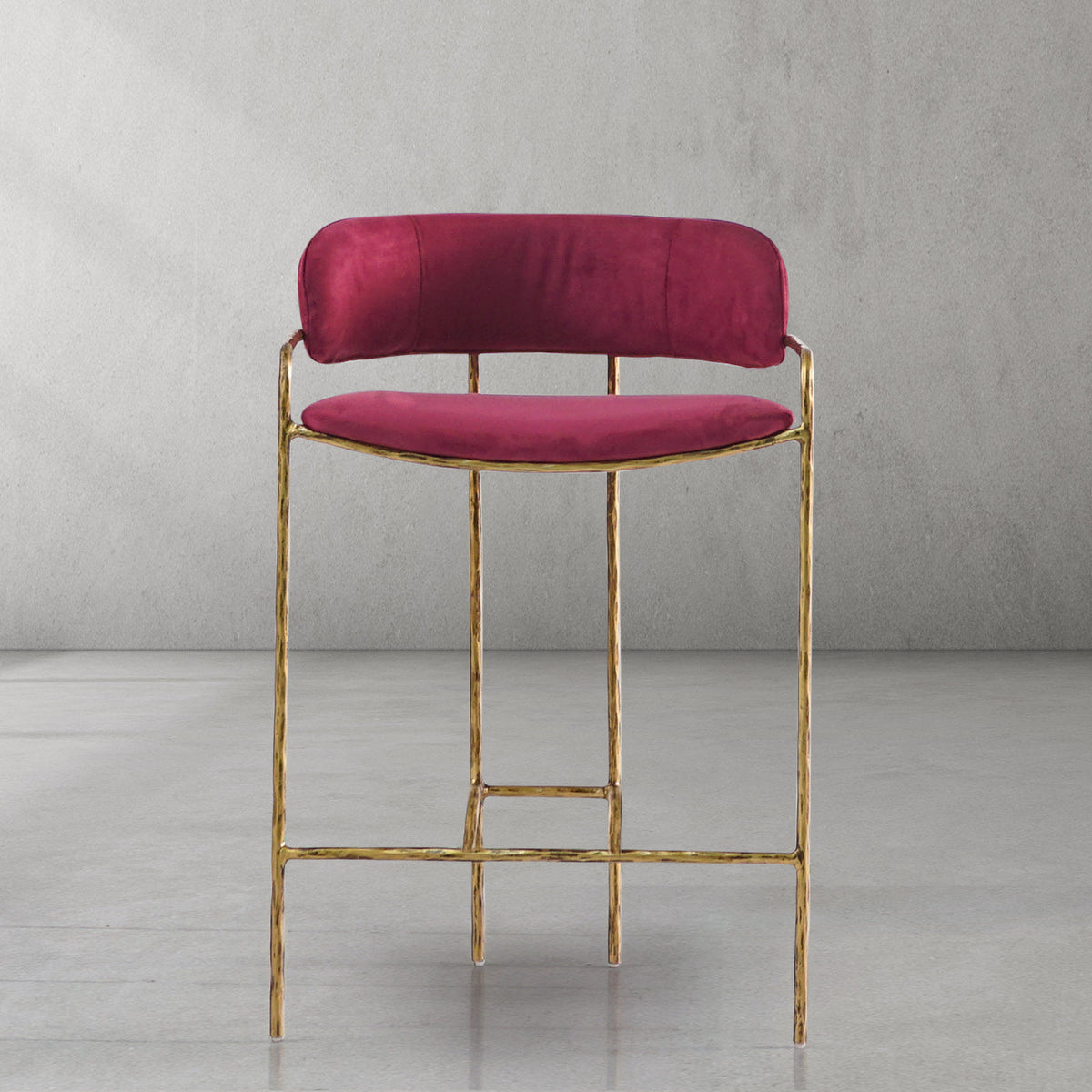 Hand-Forged Metal Vintage Armrest Bar Chair