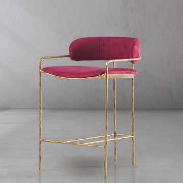 Hand-Forged Metal Vintage Armrest Bar Chair