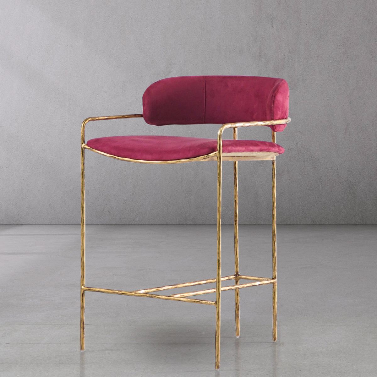 Hand-Forged Metal Vintage Armrest Bar Chair