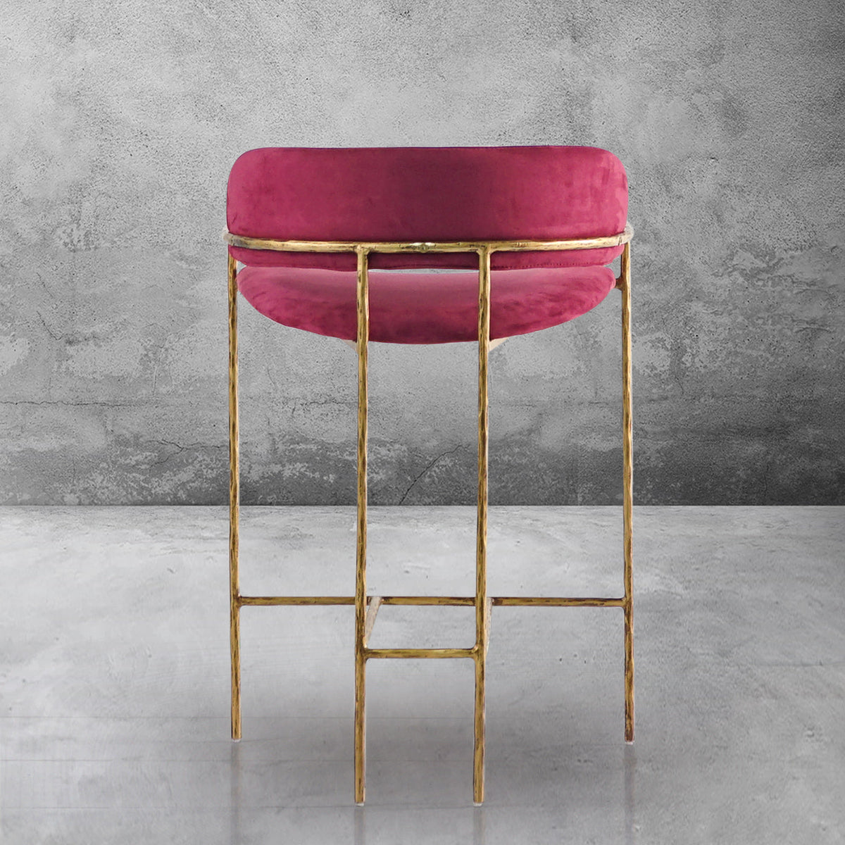Hand-Forged Metal Vintage Armrest Bar Chair
