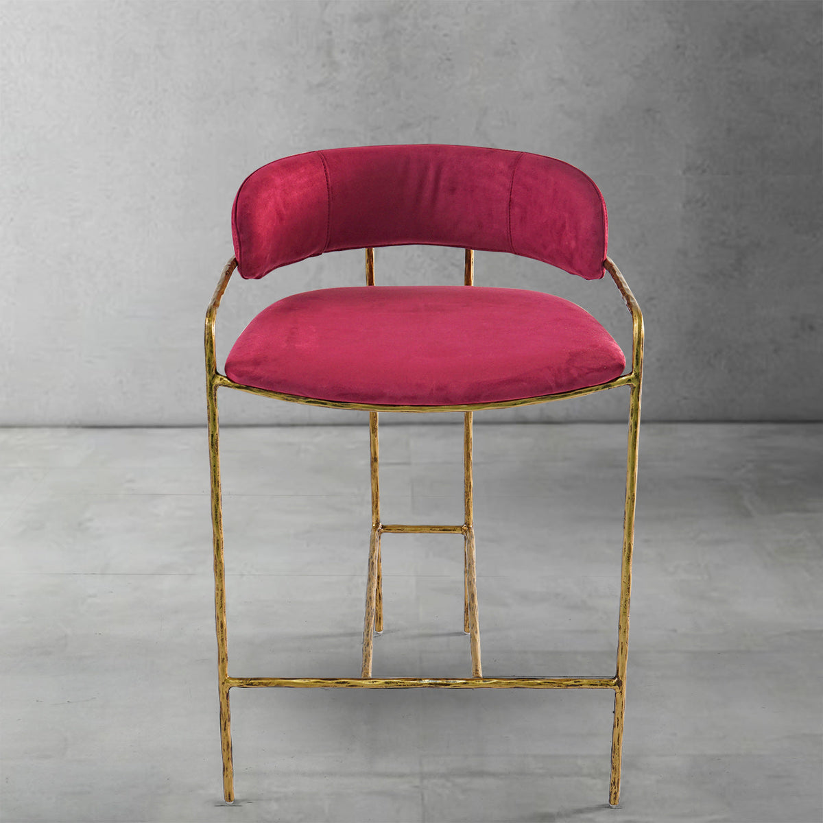 Hand-Forged Metal Vintage Armrest Bar Chair
