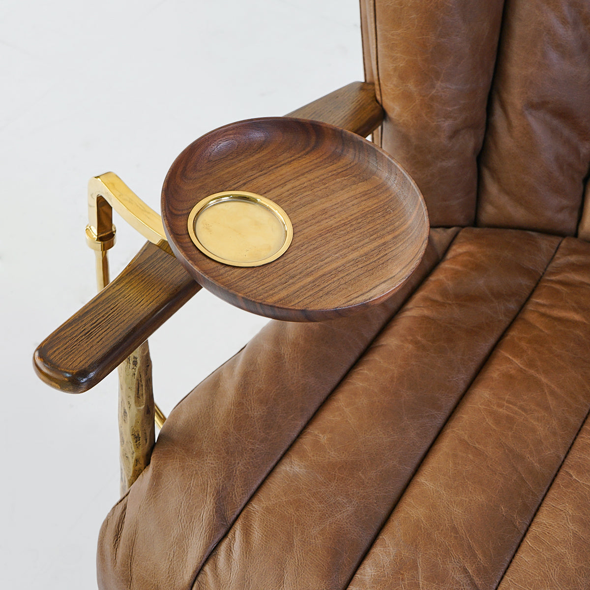 Hand-Forged Metal Vintage Leather Armchair Cigar Chair