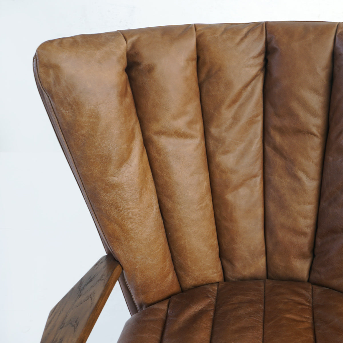 Hand-Forged Metal Vintage Leather Armchair Cigar Chair