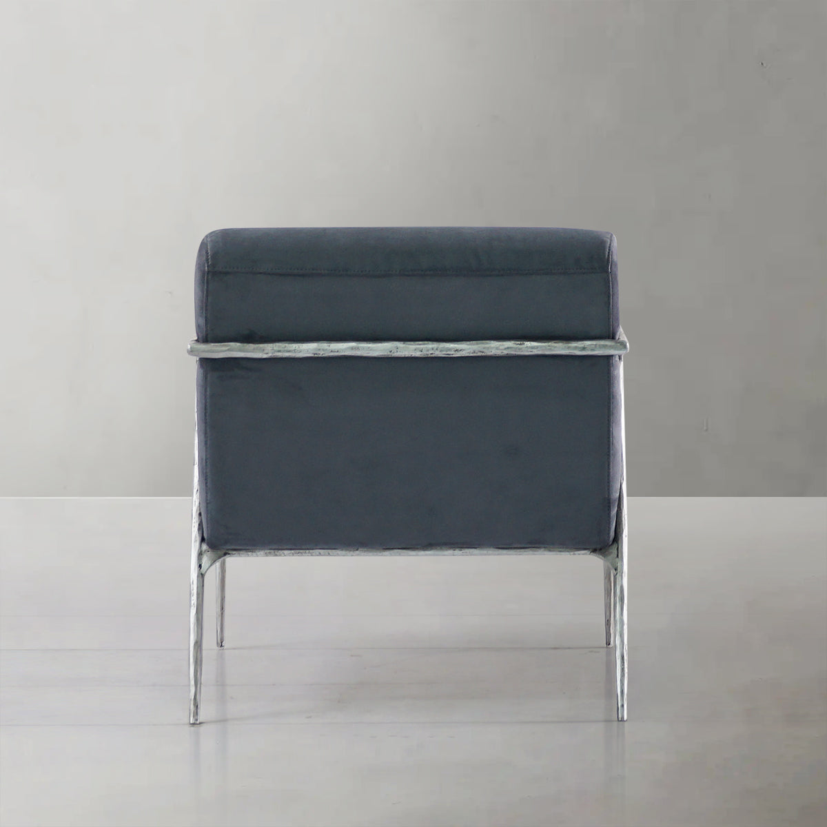 Hand-Forged Metal Retro Silver Iron Frame Track Armchair