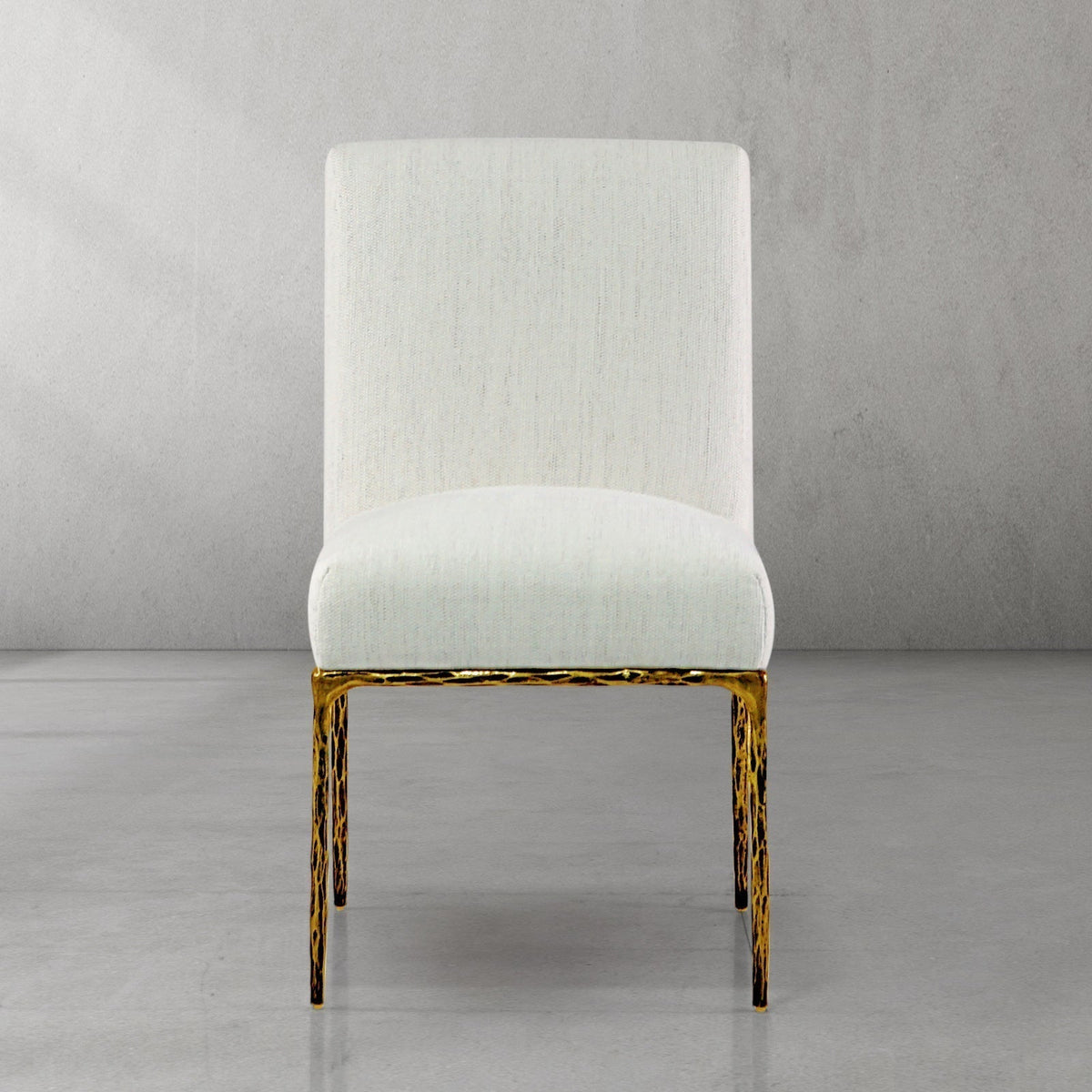 Hand-Forged Metal Minimalist Fabric Dining Chair