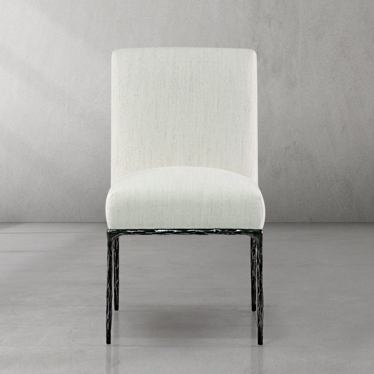 Hand-Forged Metal Minimalist Fabric Dining Chair