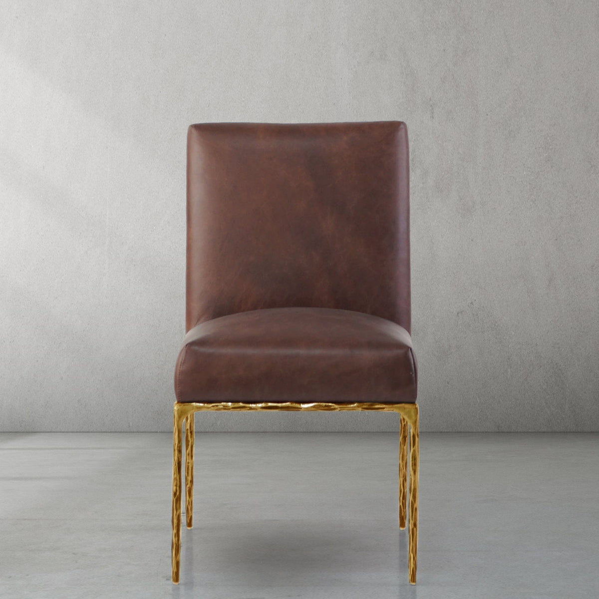 Hand-Forged Metal Minimalist Fabric Dining Chair