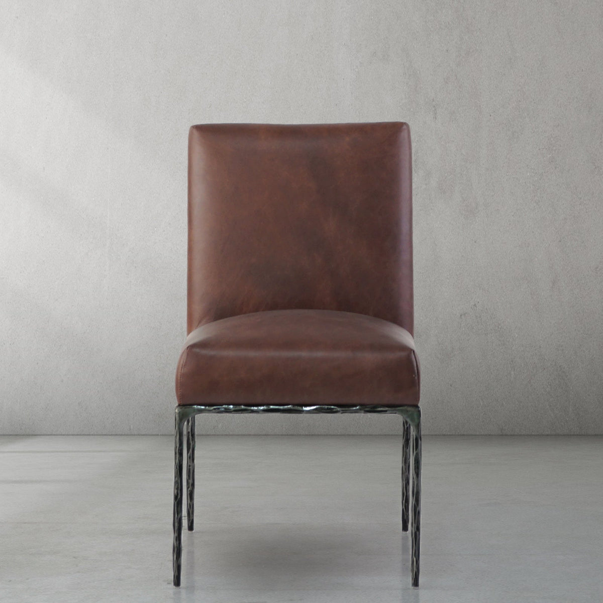 Hand-Forged Metal Minimalist Fabric Dining Chair