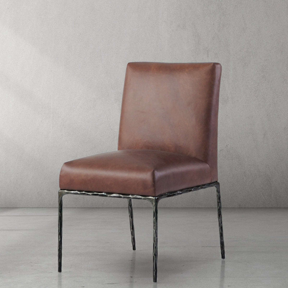 Hand-Forged Metal Minimalist Fabric Dining Chair