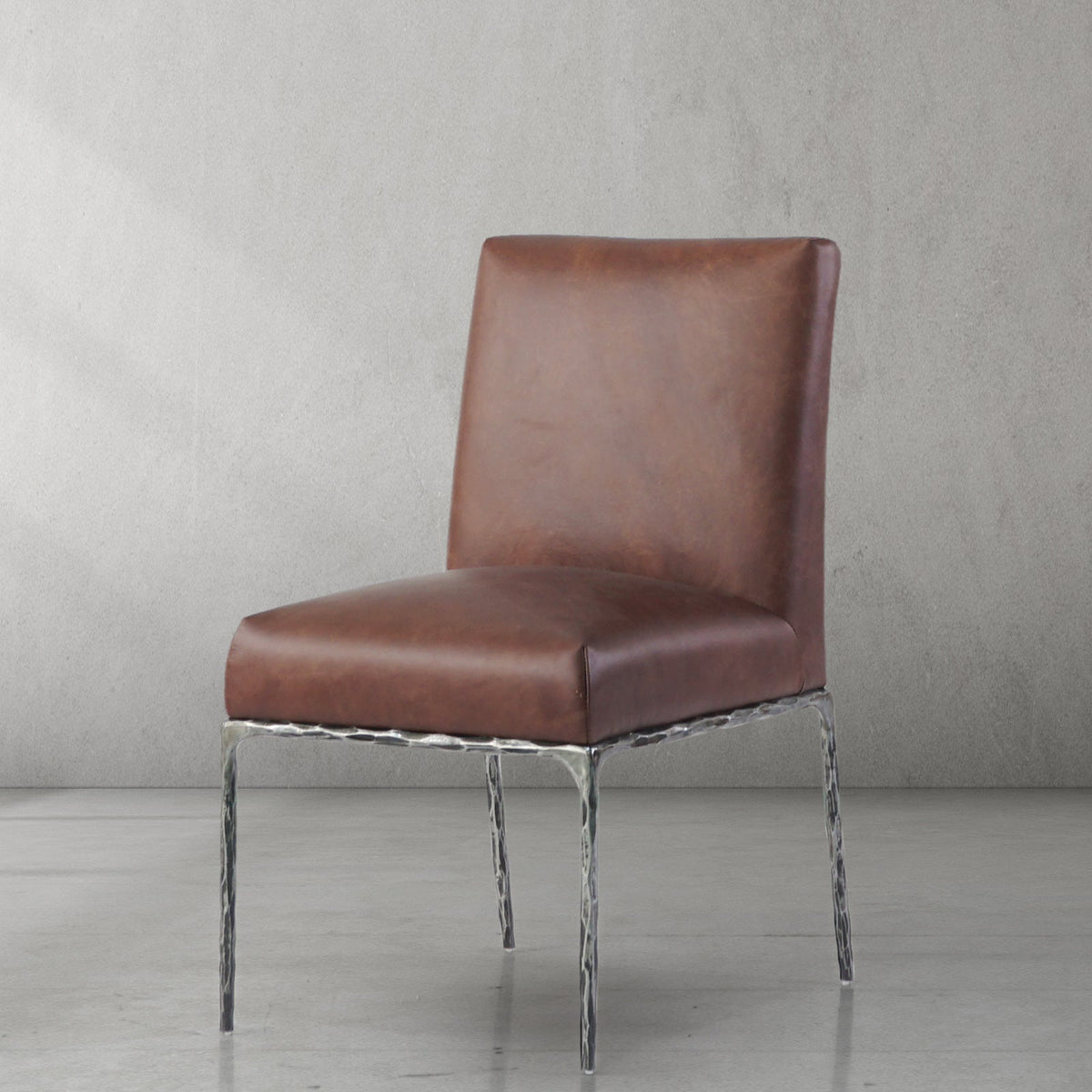 Hand-Forged Metal Minimalist Fabric Dining Chair