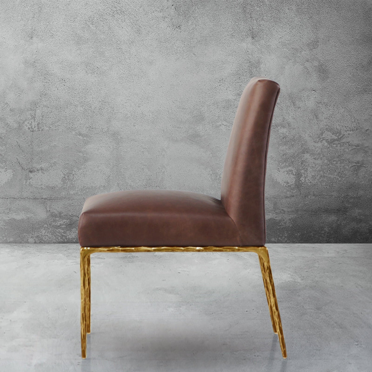 Hand-Forged Metal Minimalist Fabric Dining Chair