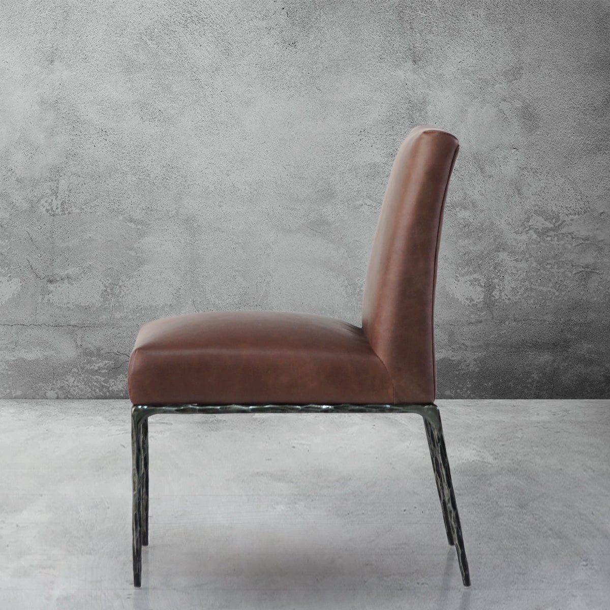 Hand-Forged Metal Minimalist Fabric Dining Chair