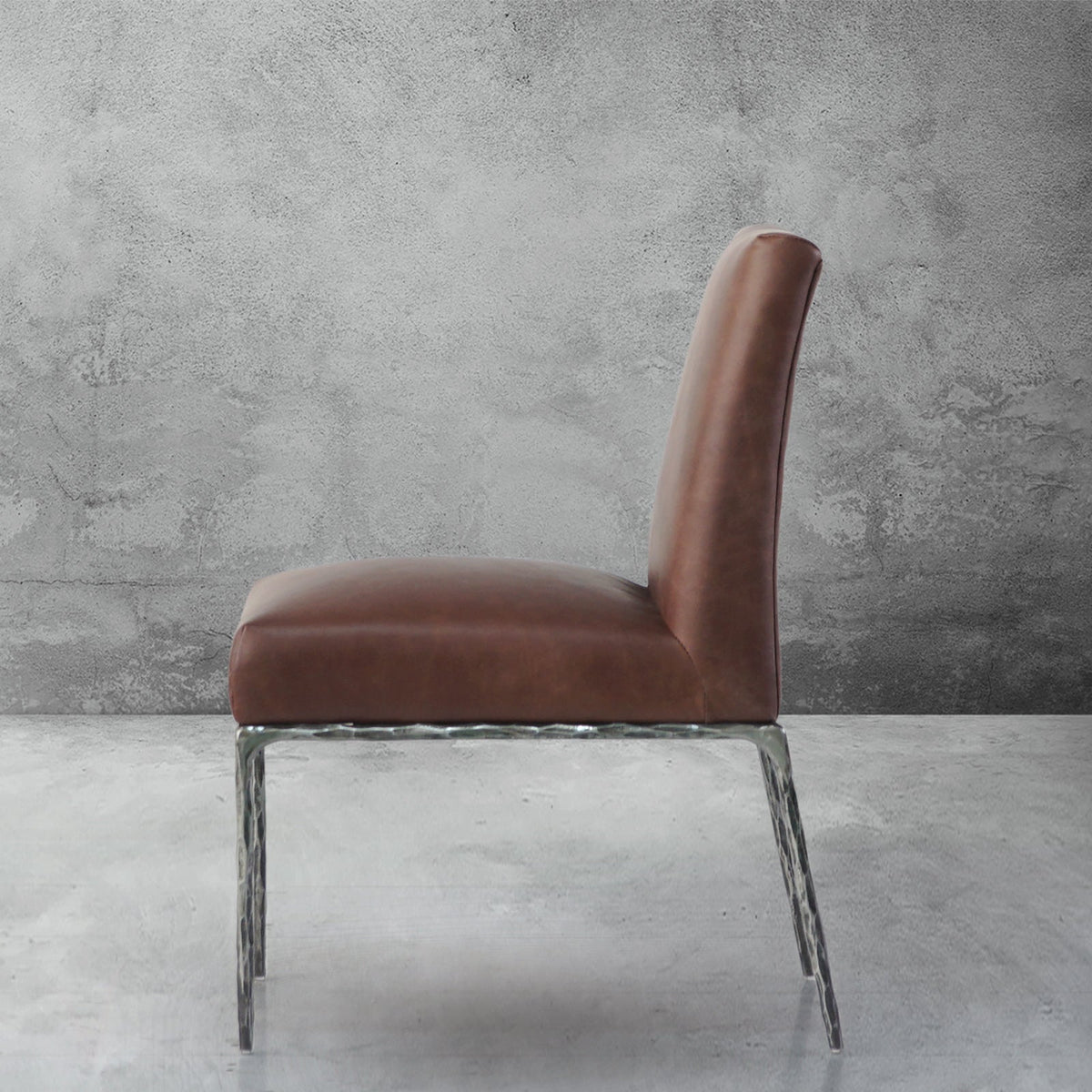 Hand-Forged Metal Minimalist Fabric Dining Chair