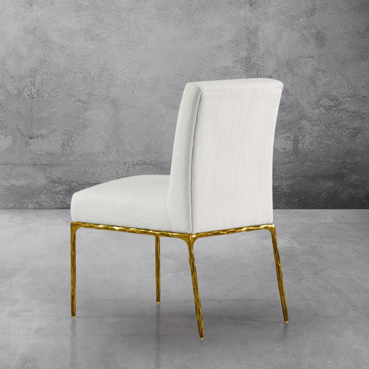 Hand-Forged Metal Minimalist Fabric Dining Chair