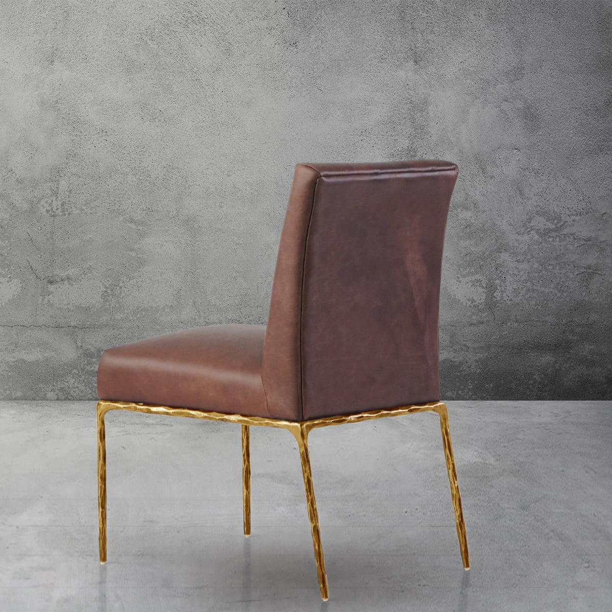 Hand-Forged Metal Minimalist Fabric Dining Chair