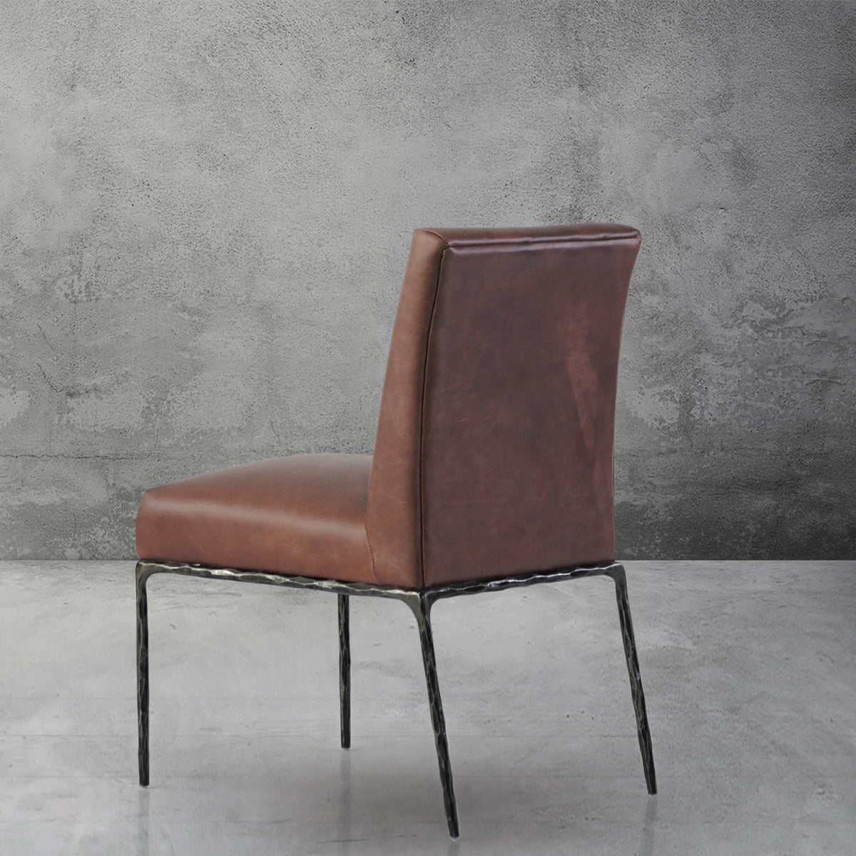 Hand-Forged Metal Minimalist Fabric Dining Chair