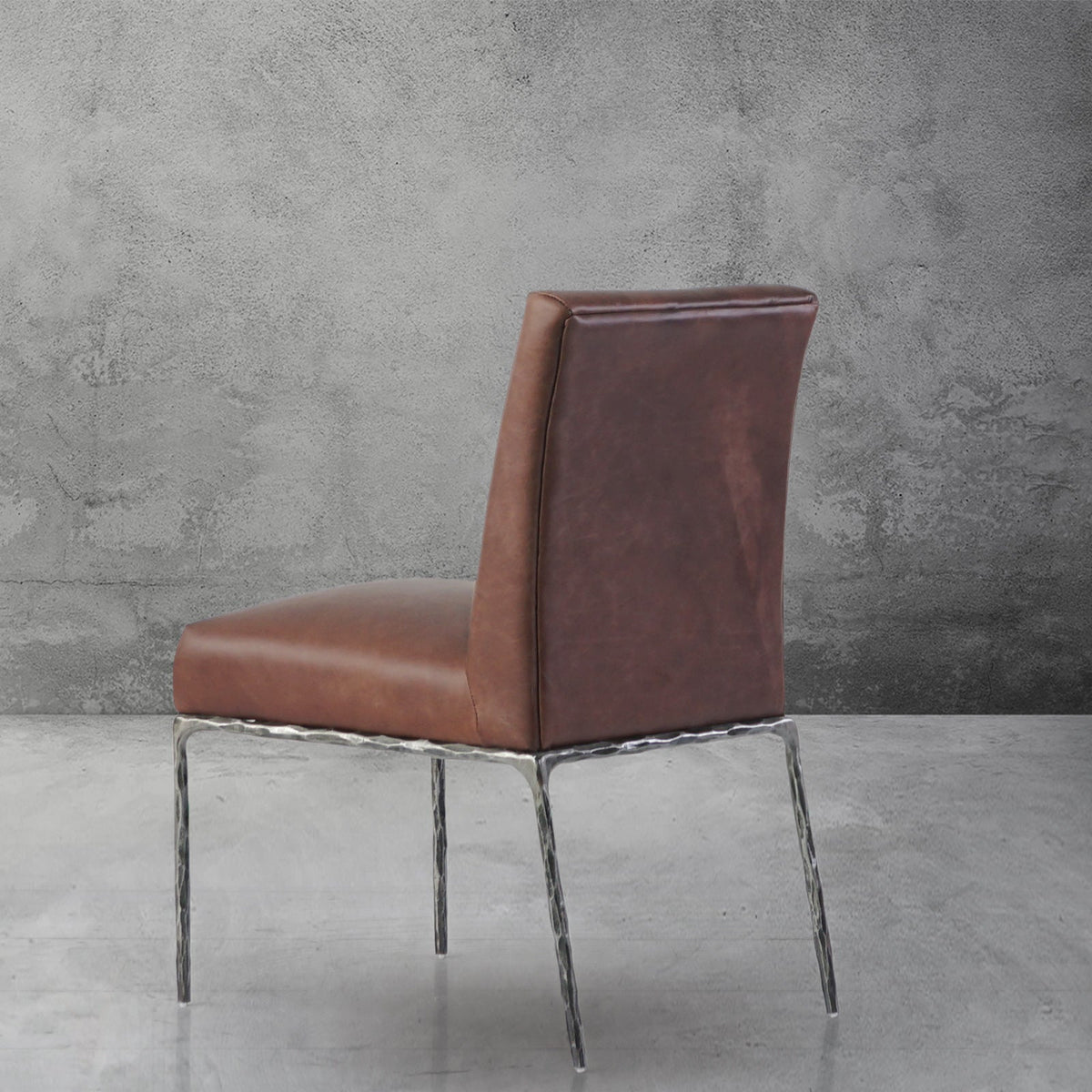 Hand-Forged Metal Minimalist Fabric Dining Chair