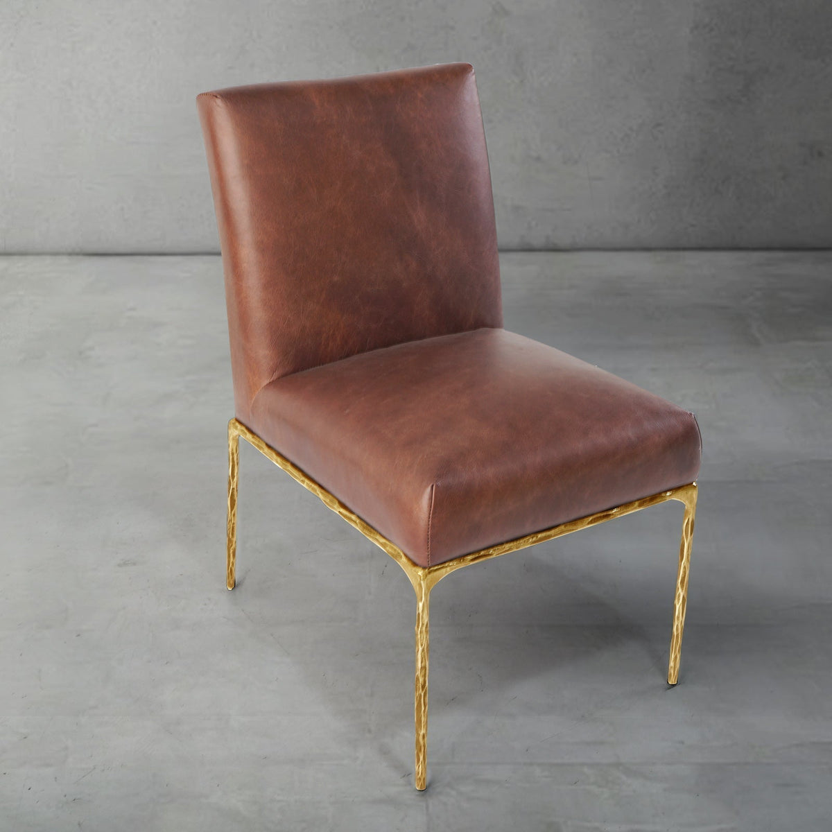 Hand-Forged Metal Minimalist Fabric Dining Chair
