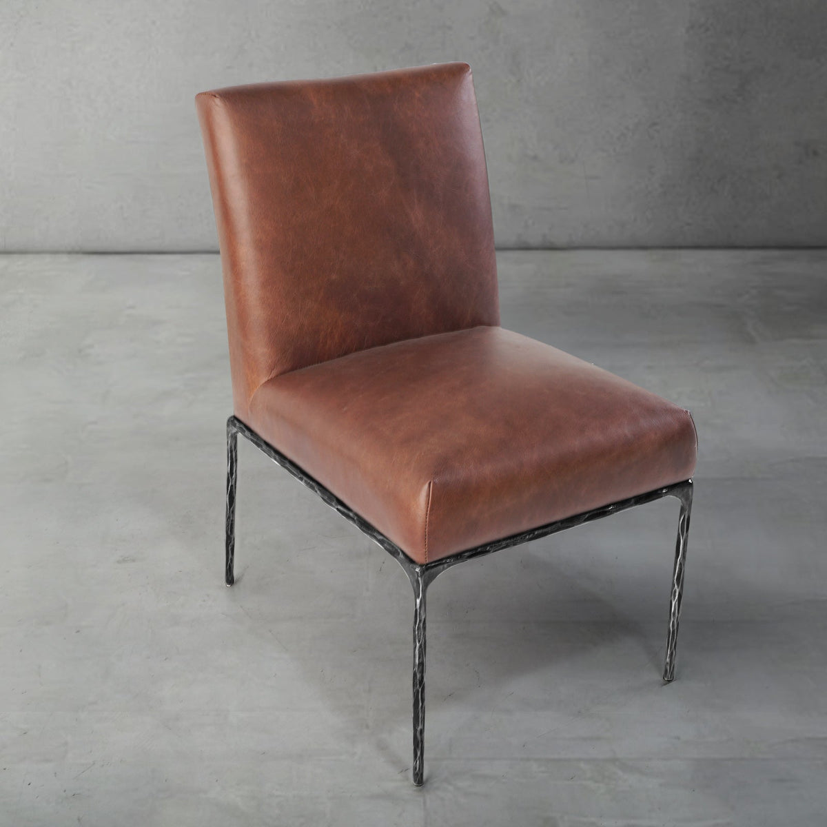 Hand-Forged Metal Minimalist Fabric Dining Chair
