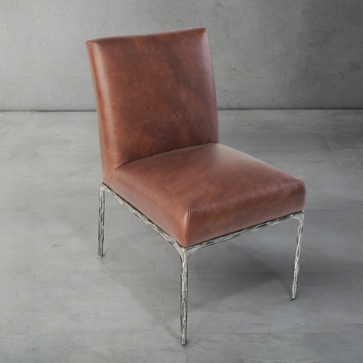 Hand-Forged Metal Minimalist Fabric Dining Chair