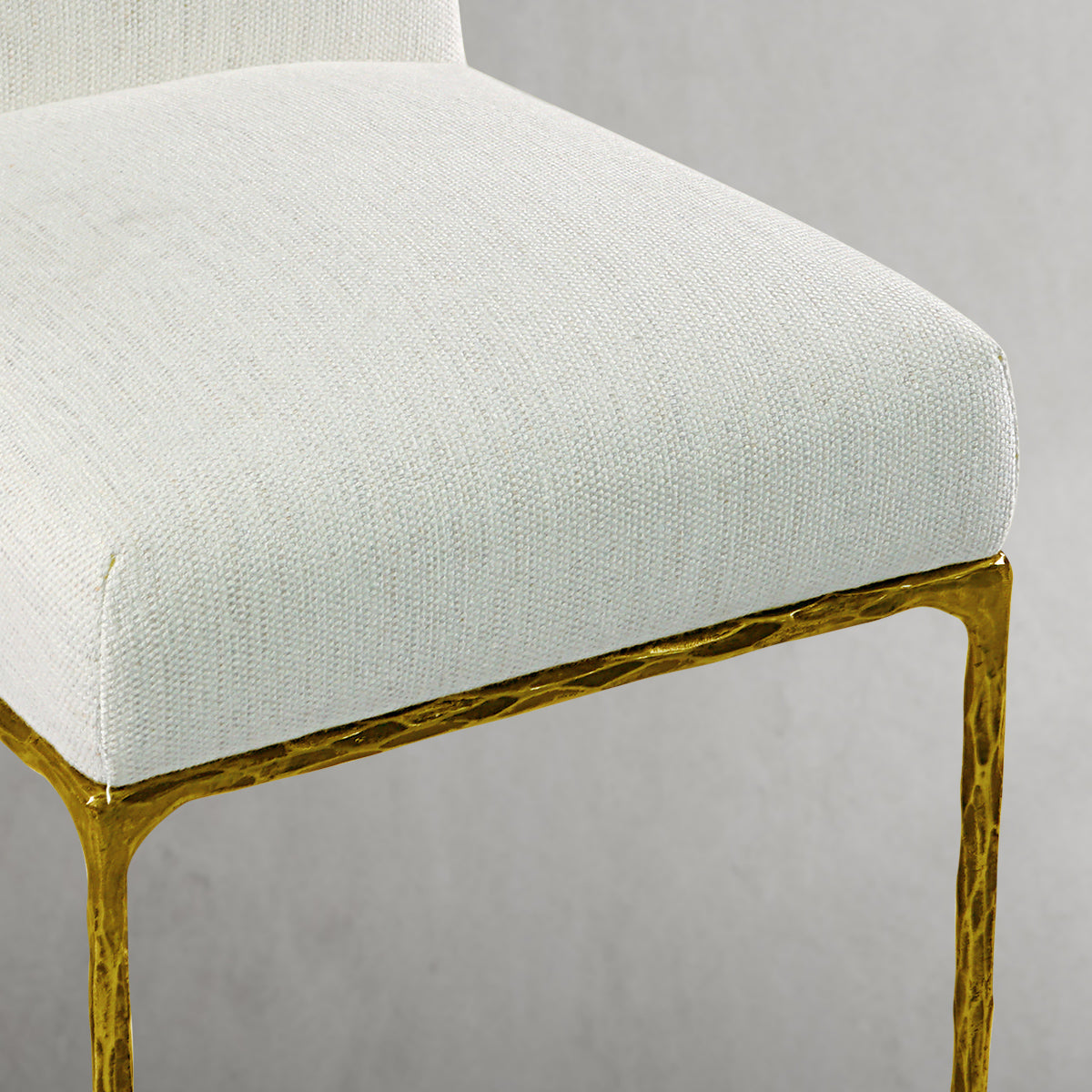 Hand-Forged Metal Minimalist Fabric Dining Chair