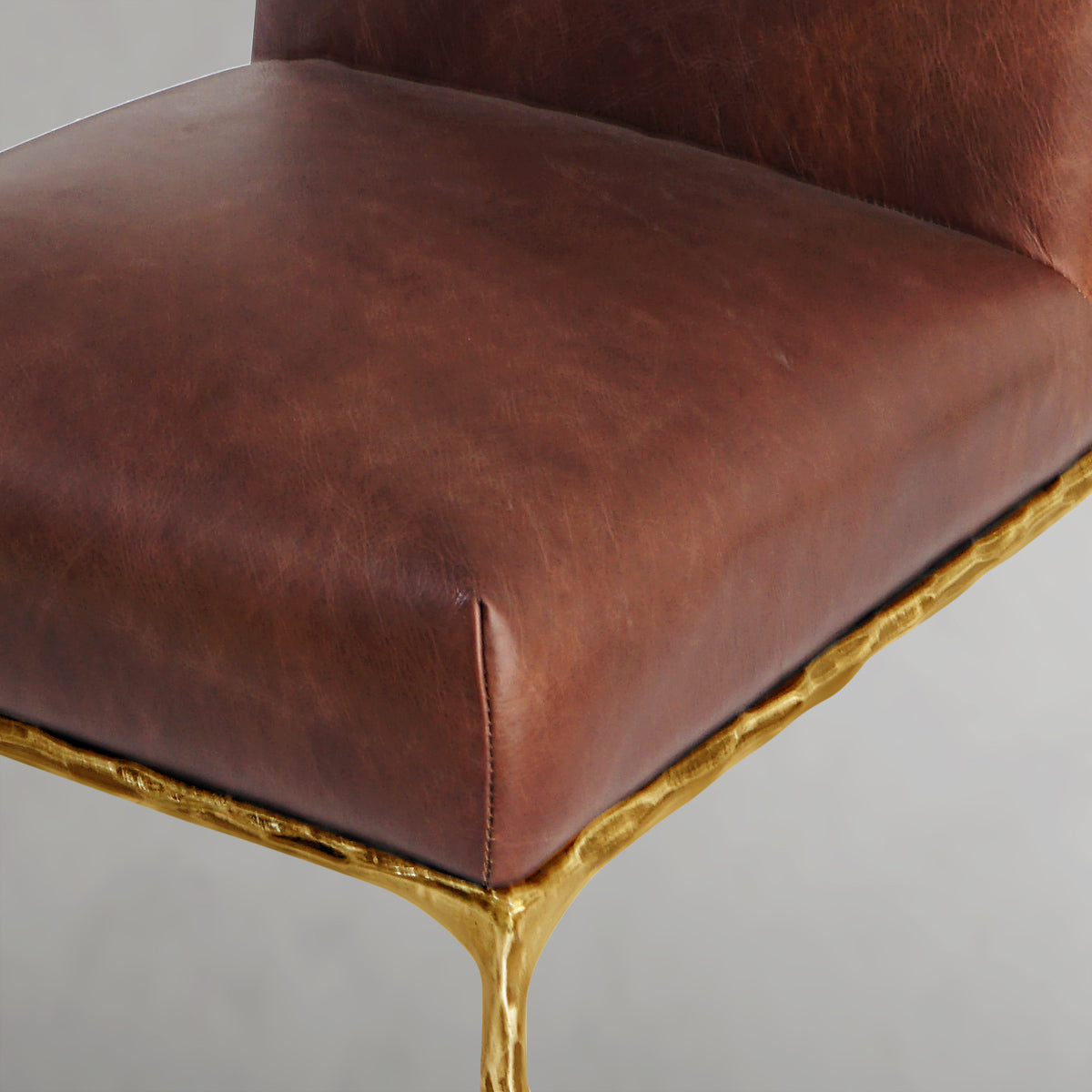 Hand-Forged Metal Minimalist Fabric Dining Chair
