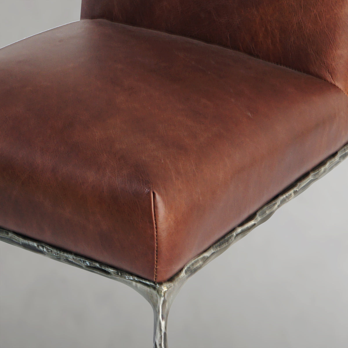 Hand-Forged Metal Minimalist Fabric Dining Chair