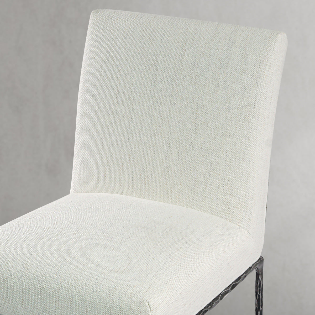 Hand-Forged Metal Minimalist Fabric Dining Chair