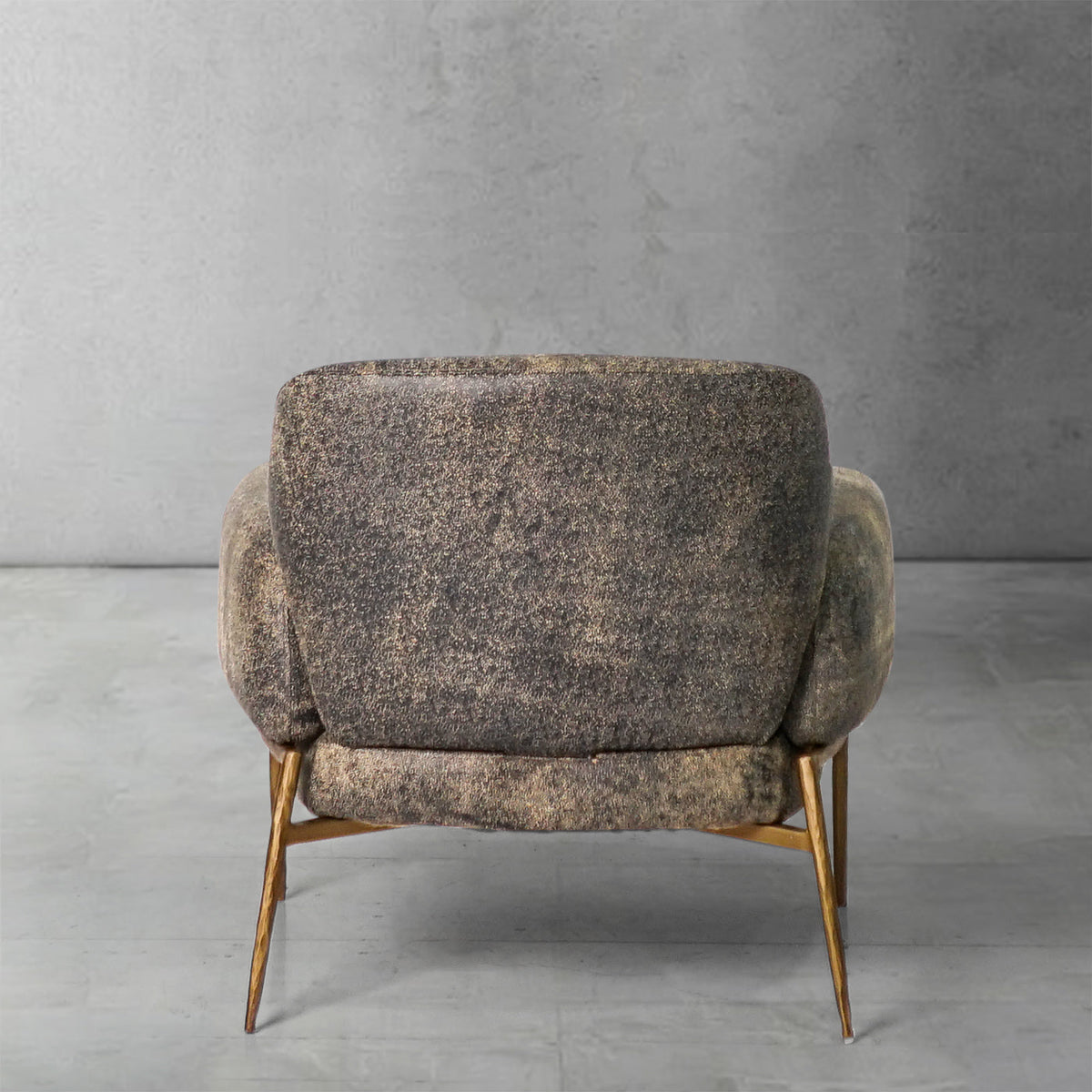 Hand-Forged Metal Vintage Pearl Grain Cowhide Lounge Chair
