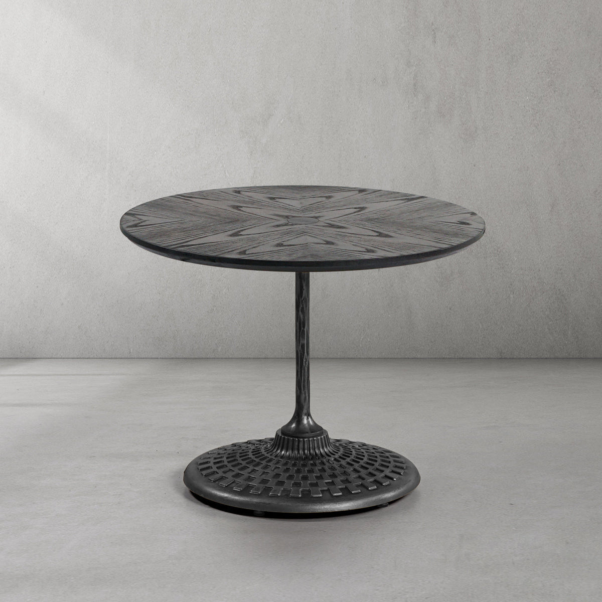 Hand-Forged Metal Wooden Side Table